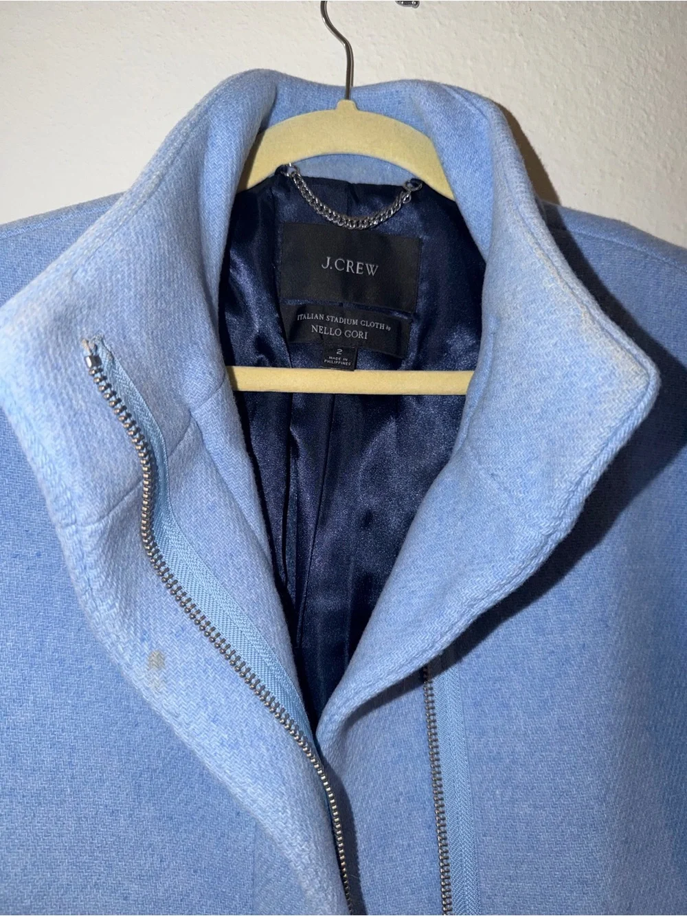 J. Crew Light Blue Wool-Blend Pea Coat - Picture 3 of 4